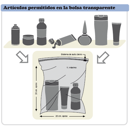 Items allowed in the transparent bag