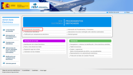 AESA cuenta con una aplicación de comprobación documental para los documentos electrónicos que emite