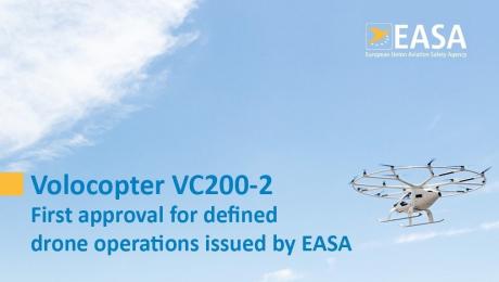 EASA emite la primera aprobación de verificación de diseño para operaciones definidas de drones a Volocopter